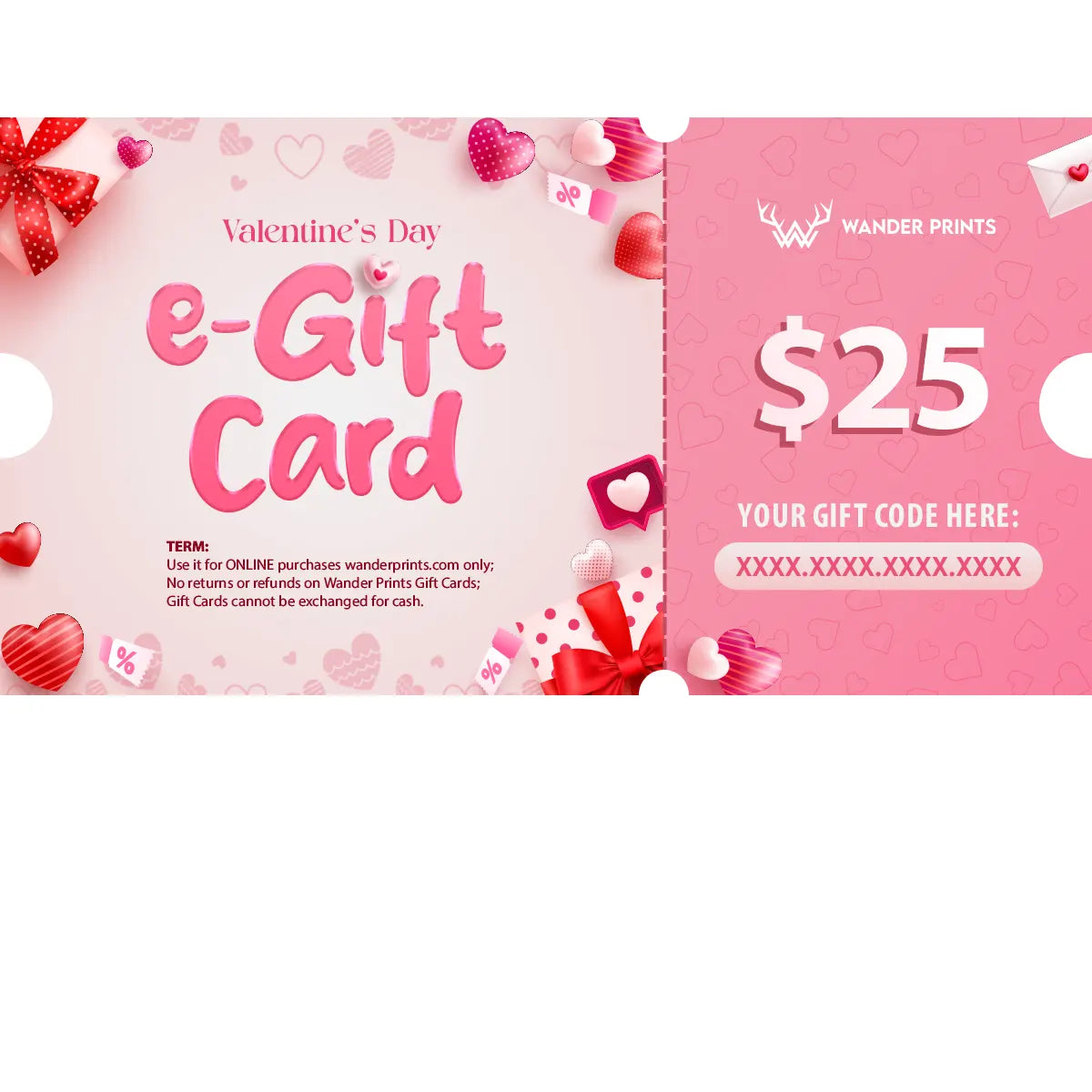 Wander Prints Valentine’s Day e-Gift Card