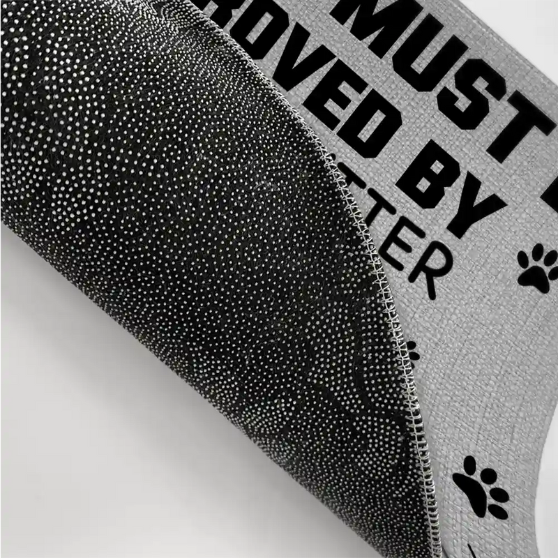 Pet Lovers,Pet Mom,Pet Dad,Dog Lovers,Dog Mom,Dog Dad,Happy - 3D Effect Funny Dog Visitors Must Be Approved By Dog - Personalized Doormat