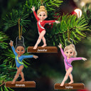Gift For Yourself, Gift For Women, Gift For Men, Happy, Christmas - 3D Effect Gymnastic Girl - Personalized Custom Shaped Acrylic Ornament