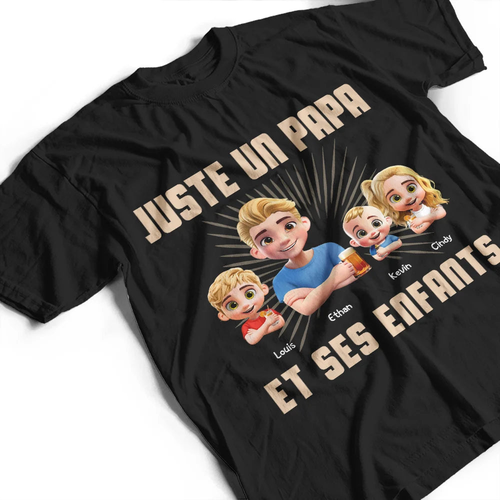 Gift For Husband,Parents,Gift For Yourself,Gift For Men,Gift For Father,Dad - Daughters (Adult),Dad - Daughters (Young),Dad - Sons,Dad - Children,Happy,French,Non-Eng,Vector,Proud - 3D Effect Juste Un Papa Et Sa Fille - T-Shirt Personnalisé