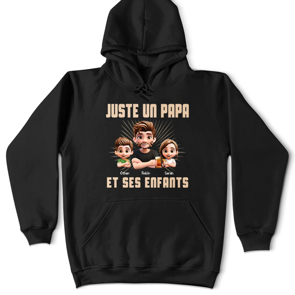 Gift For Husband,Parents,Gift For Yourself,Gift For Men,Gift For Father,Dad - Daughters (Adult),Dad - Daughters (Young),Dad - Sons,Dad - Children,Happy,French,Non-Eng,Vector,Proud - 3D Effect Juste Un Papa Et Sa Fille - T-Shirt Personnalisé