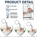 Custom Photo You Are My Missing Piece To My Heart - Anniversary Gift For Couples - Personalized Wooden Keychain