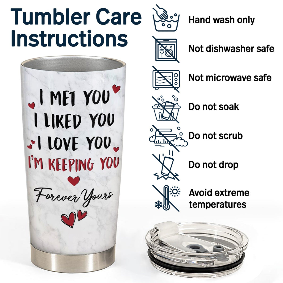 I Met You I Liked You I Love You Keeping You - Gift For Couples - Personalized Tumbler