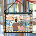 A Dad And His Kids A Bond That Can't Be Broken - Personalized Window Hanging Suncatcher Ornament