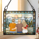 A Dad And His Kids A Bond That Can't Be Broken - Personalized Window Hanging Suncatcher Ornament