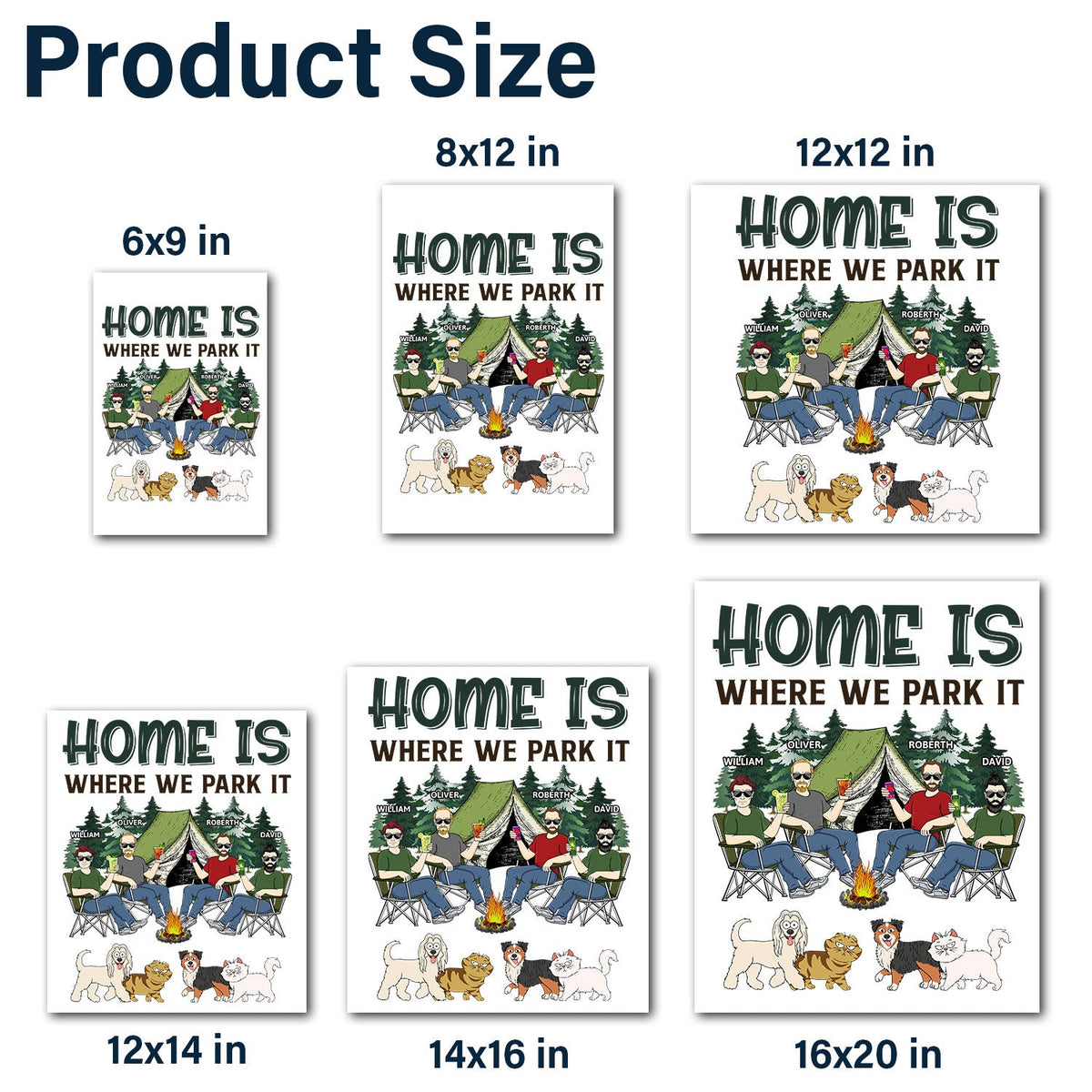 Home Is Where We Park It - Gift For Camping Lovers, Dog Lovers, Cat Lovers, Family - Personalized Camping Decal, Decor Decal