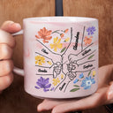 Gift For Grandma, Gift For Mother - Hand In Hand Will Always Protect You Mom Nana - Personalized Marble Mug