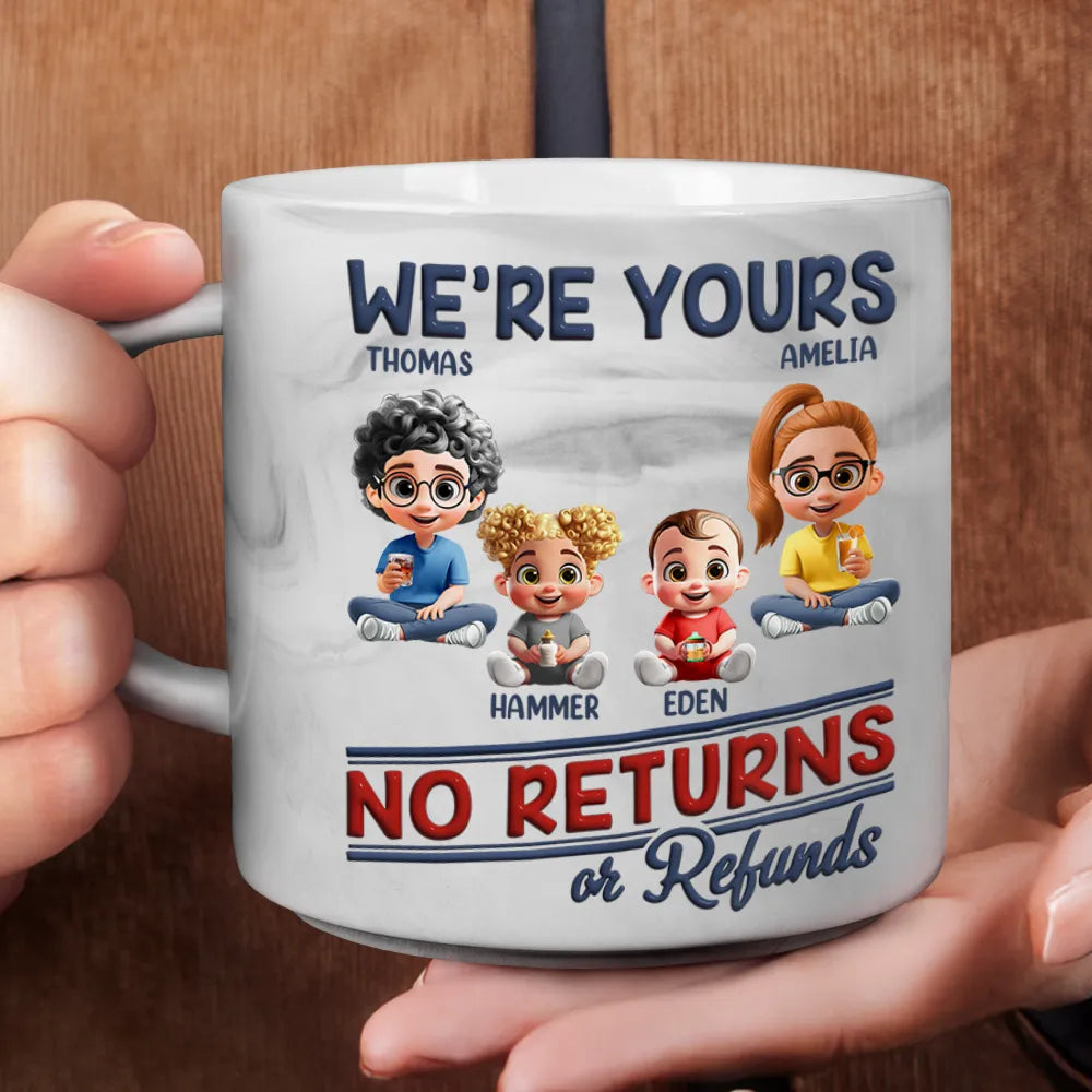 Funny,Parents,Gift For Grandparents,Gift For Mother,Gift For Father,Gift For Grandma,Gift For Grandpa - We're Yours No Returns Or Refunds Parents Grandparents - Personalized Marble Mug
