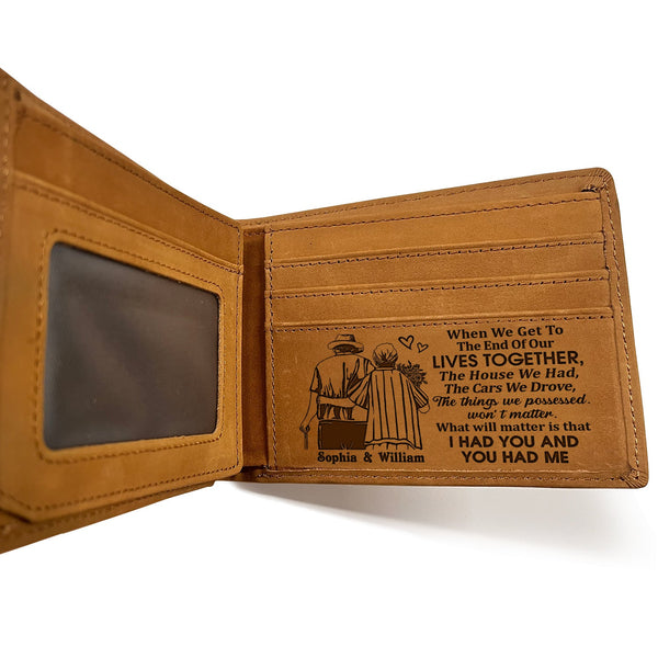 Custom Photo When We Get To The End Of Our Life - Anniversary Gift For Spouse, Husband, Wife, Old Couple - Personalized Bifold Wallet