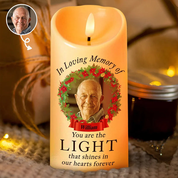 Family - Memorial Custom Photo You Are The Light - Personalized Flameless LED Candle