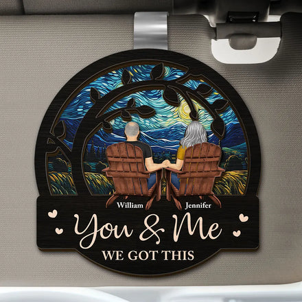 Couple You & Me We Got This - Personalized Custom Shaped Car Visor Clip