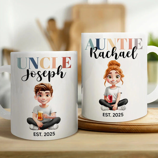 Gift For Yourself,Gift For Women,Gift For Men,Gift For Aunt,Gift For Uncle,Gift For Mother,Gift For Grandpa,Gift For Father,Gift For Grandma - Mom Dad Auntie Uncle Pregnancy Announcement - Personalized Mug