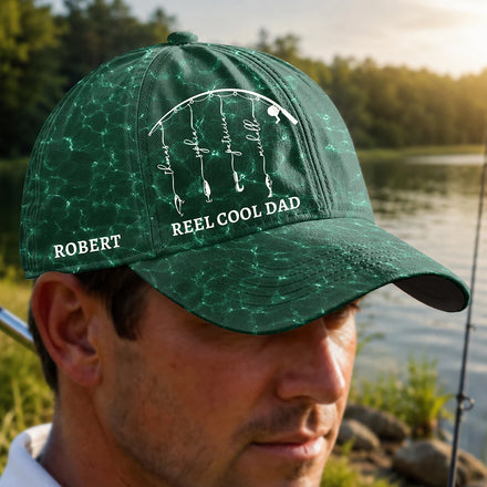 Reel Cool Grandpa Dad - Personalized Classic Cap