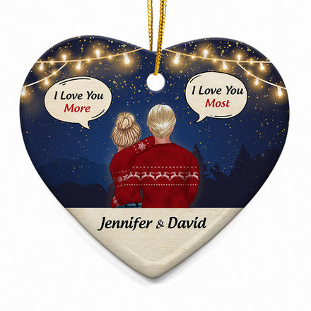 I Love You I'm Yours - Christmas Gift For Couple - Personalized Custom Heart Ceramic Ornament