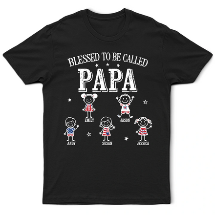 America Blessed To Be Called Papa Nana - Personalized T Shirt
