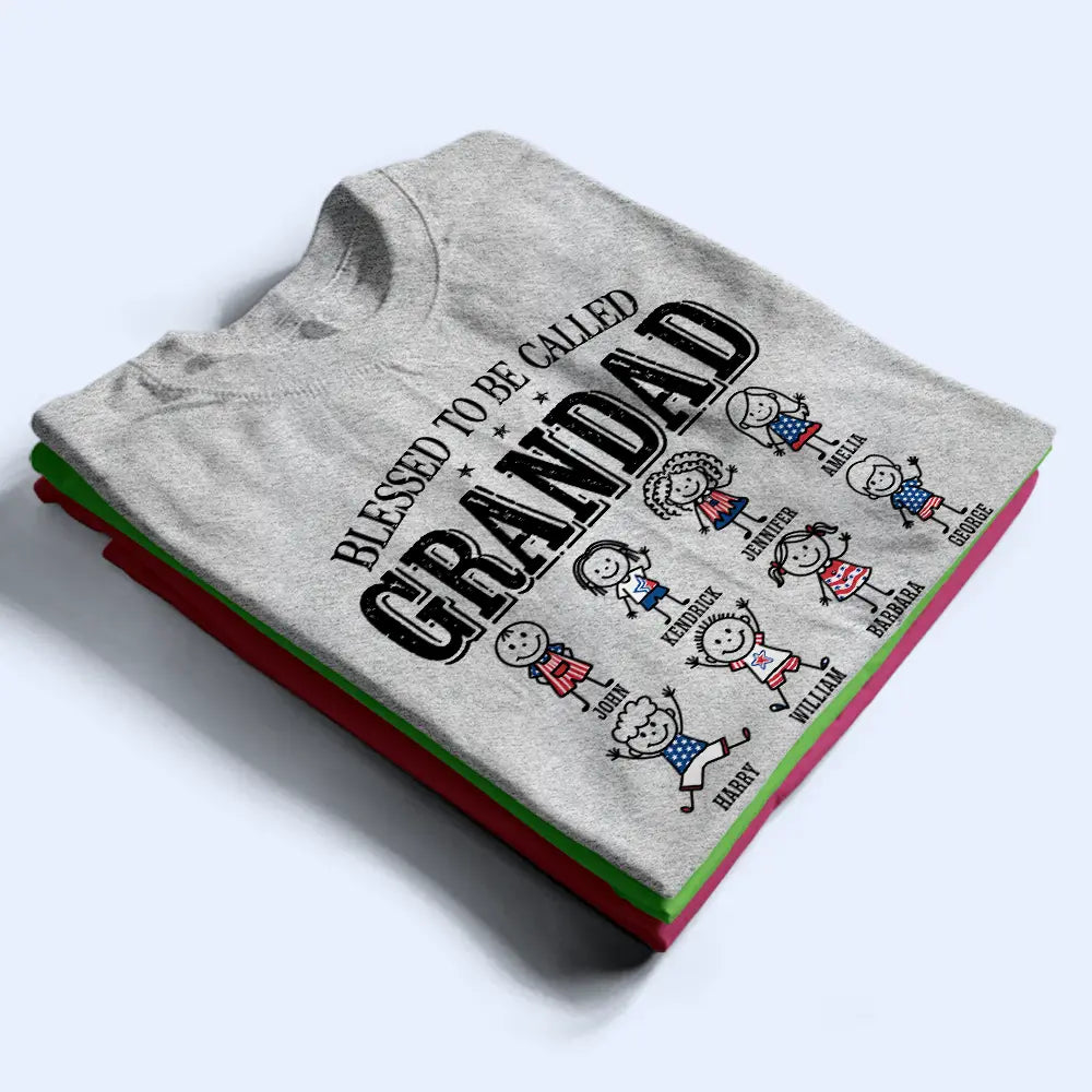 Independence Day,Gift For Grandpa,Humorous,Custom Text - America Blessed To Be Called Papa Nana - Personalized T Shirt