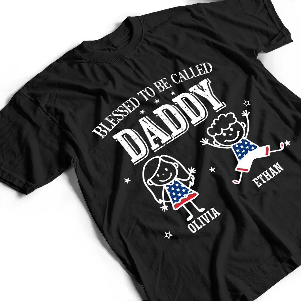 Independence Day,Gift For Grandpa,Humorous,Custom Text - America Blessed To Be Called Papa Nana - Personalized T Shirt