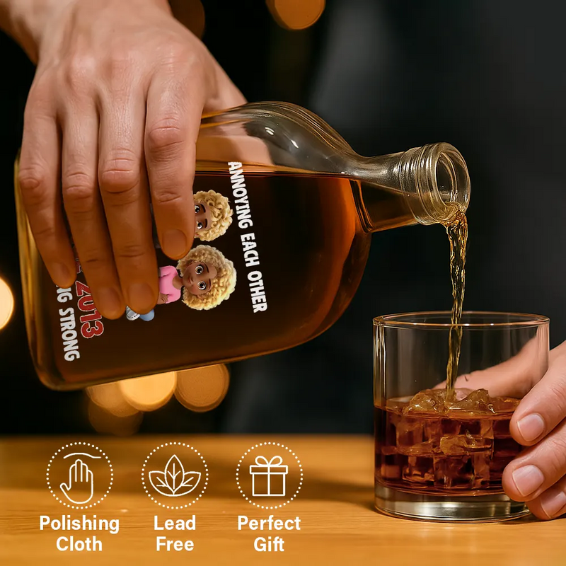 Gift For Couples, Gift For Women, Gift For Men, Gift For Husband, Gift For Wife, Gift For Girlfriend, Gift For Boyfriend, Top Market, Old Couples, Love - Annoying Each Other Since Couple - Personalized Whiskey Bottle