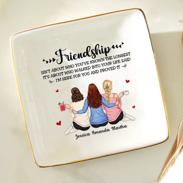 Gift For Bestie,Gifts For Colleagues,Happy - Friendship I'm Here For You - Personalized Ring Dish