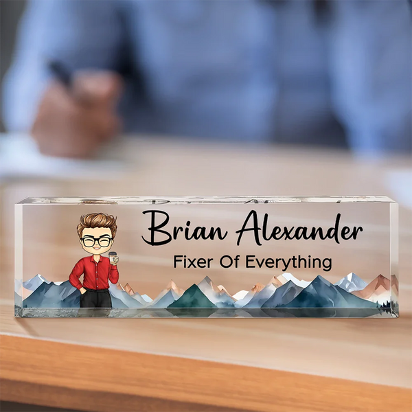 Gift For Bestie, Gift For Sisters, Gifts For Colleagues - Fixer Of Everything - Personalized Desk Name Plate