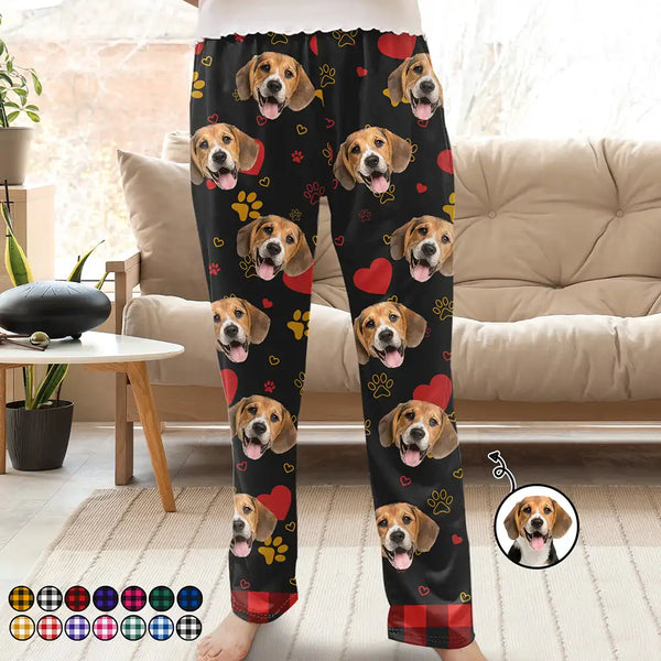 Pet Lovers, Dog Lovers, Cat Lovers - Custom Photo Dog Cat Mom Dad - Personalized Pajama Pants