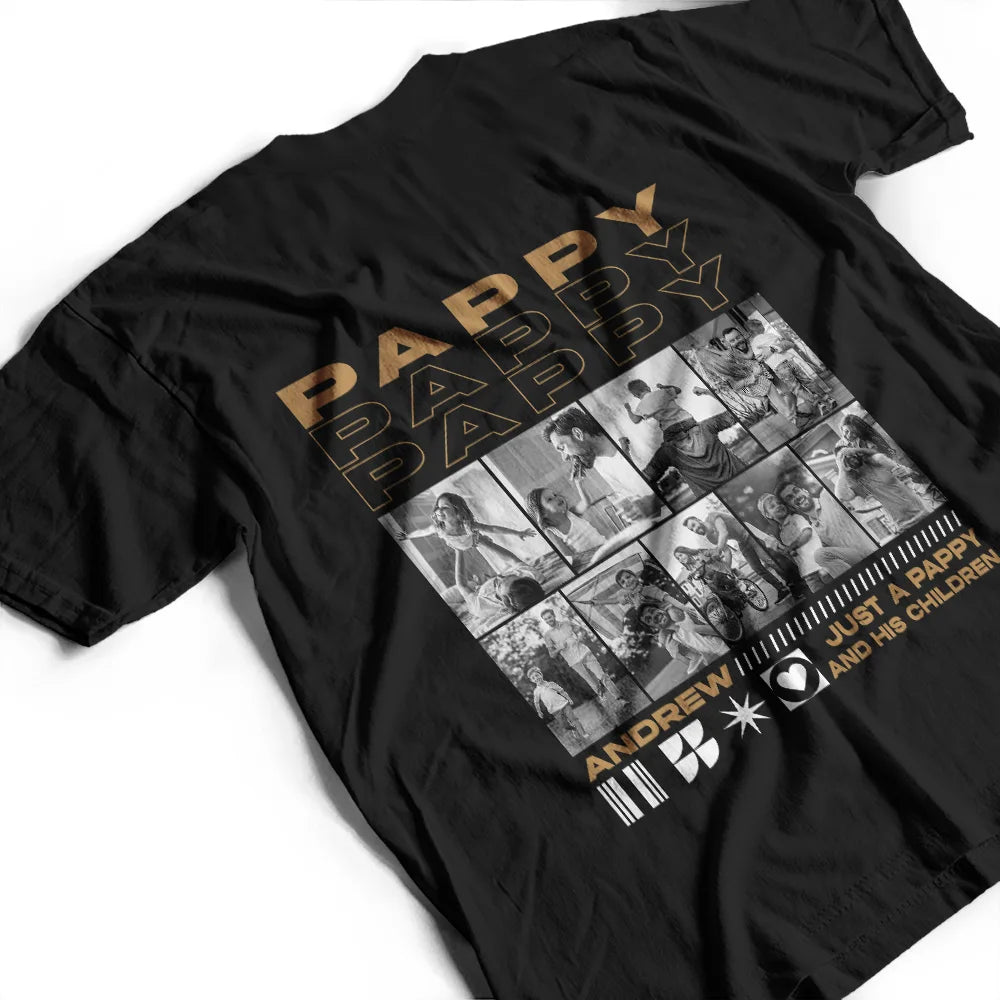 Gift For Father,Happy,Photo - Custom Photo Just A Dad And His Girl Boy - Personalized T Shirt