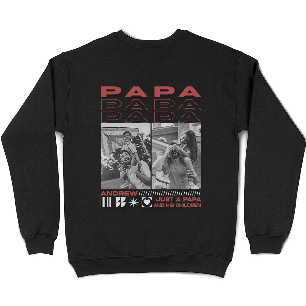 Gift For Father,Happy,Photo - Custom Photo Just A Dad And His Girl Boy - Personalized T Shirt