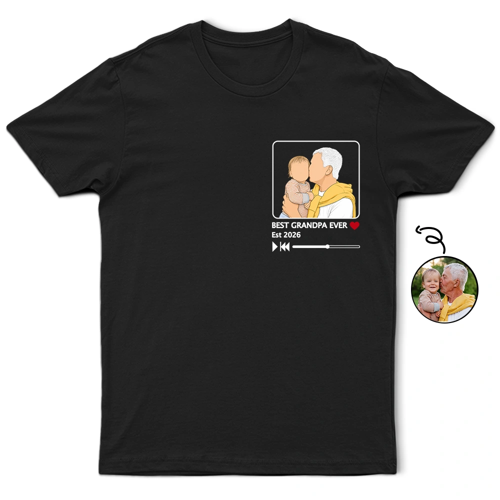 Gift For Husband,Gift For Yourself,Gift For Men,Gift For Father,Gift For Grandpa,New Dad,New baby,Non-Eng,Photo - Faceless Portrait,Playful - Custom Photo Faceless Portrait Best Dad Ever Est - Personalized T Shirt