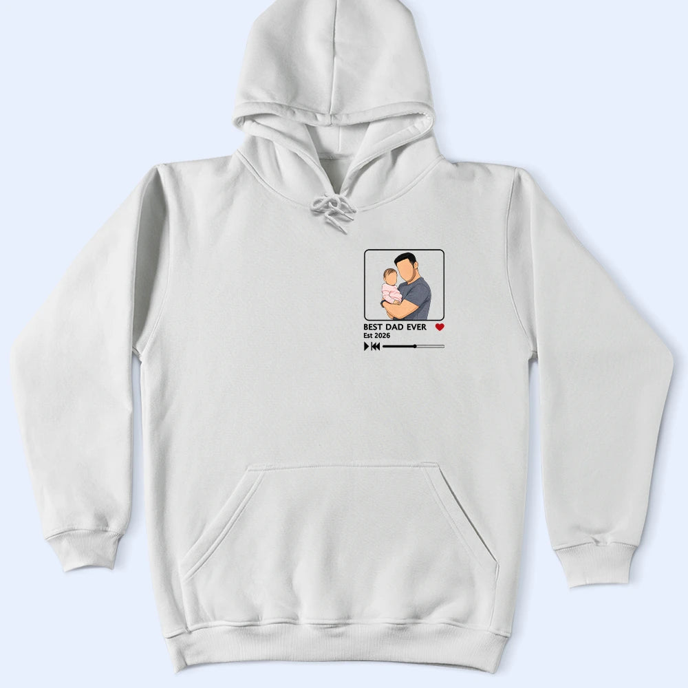 Gift For Husband,Gift For Yourself,Gift For Men,Gift For Father,Gift For Grandpa,New Dad,New baby,Non-Eng,Photo - Faceless Portrait,Playful - Custom Photo Faceless Portrait Best Dad Ever Est - Personalized T Shirt