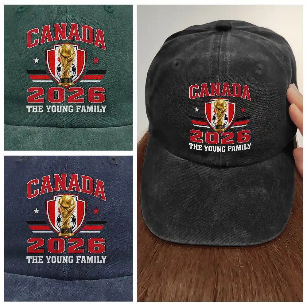 Gift For Yourself, Proud, Summer Soccer Games, Icon - Football Team National Flag - Personalized Vintage Washed Denim Cap