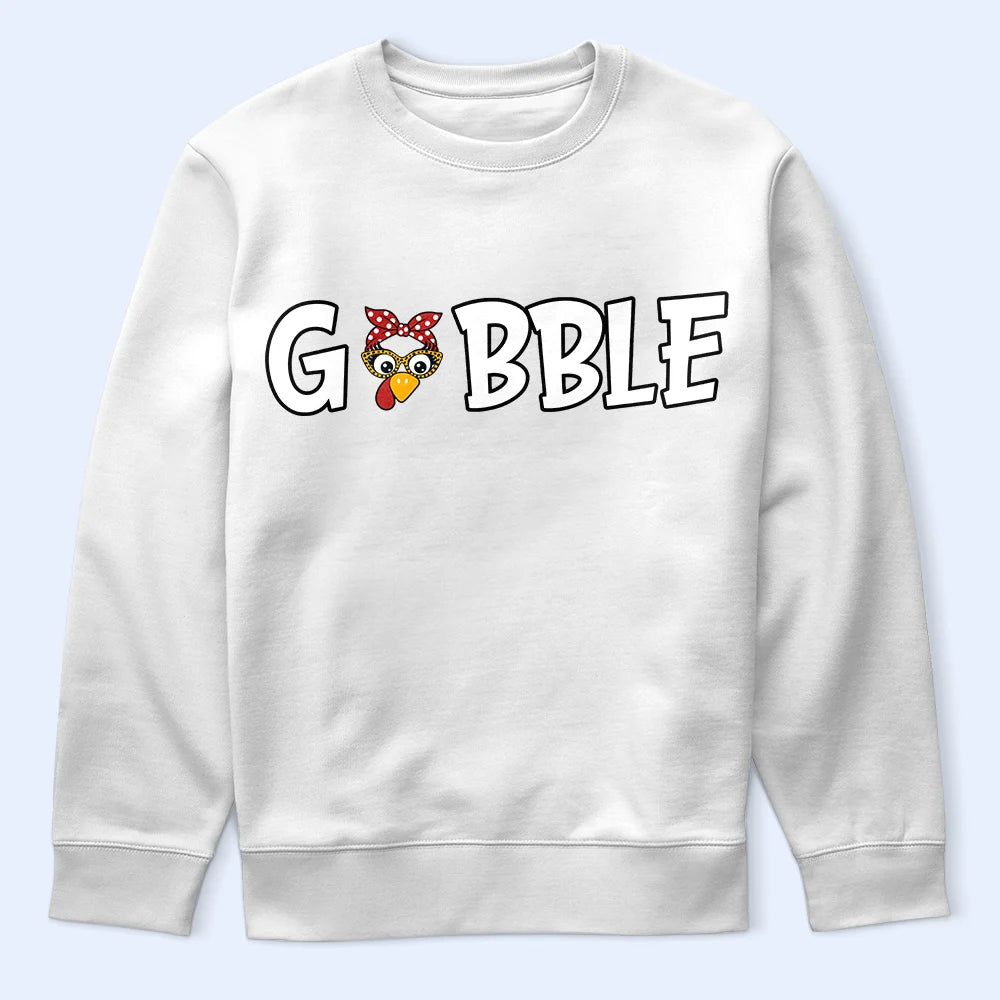 Family,Humorous,Icon,Thanksgiving - Thanksgiving Gift For Family - Personalized Gobble T Shirt