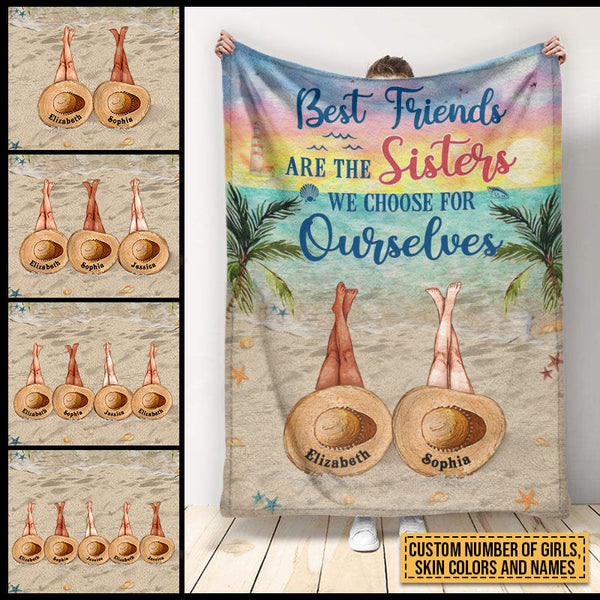 Beach Bestie Choose For Ourselves Custom Blanket, Bff Blanket, Blanket For Friends, Gift For Friends