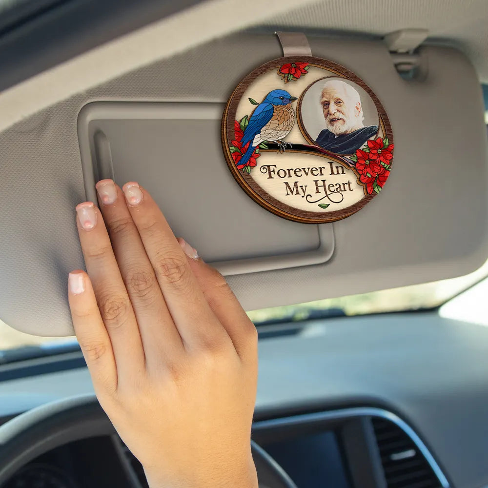 Custom Photo,Memorial,Family,Sad - Custom Photo I'm Always With You Family Memorial - Personalised Custom Shaped Car Visor Clip