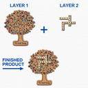 Christmas, Family, Happy - Family Tree Of Life Crossword Scrabble - Personalized 2-Layered Wooden Ornament