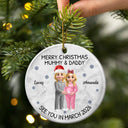 Christmas, Gift For Couples, New Dad, New baby, New Mom - Baby Expecting See You In 2026 - Personalized Circle Ceramic Ornament