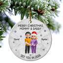 Christmas, Gift For Couples, New Dad, New baby, New Mom - Baby Expecting See You In 2026 - Personalized Circle Ceramic Ornament