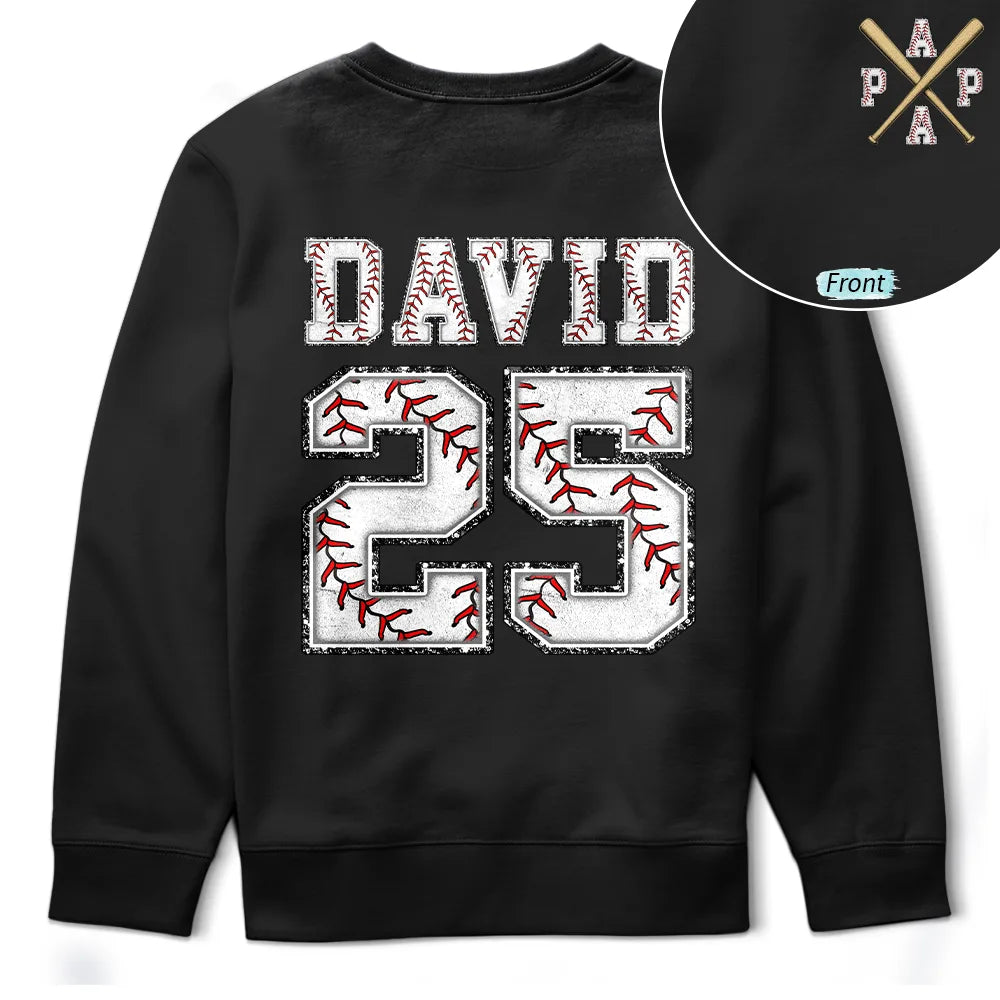 Gift For Grandpa, Gift For Father, Baseball, Non-Eng, Icon, Proud - Baseball Dad Papa Crossed Arrows - Personalized T Shirt