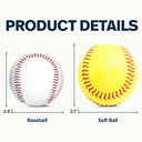 Custom Photo Dear Dad Thank You For Teaching Me - Gift For Dad, Father, Grandpa, Sport Fans - Personalized Baseball, Softball
