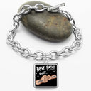Gift For Father,Parents,Gift For Mother,Happy,Gift For Husband,Gift For Wife,Gift For Grandpa,Gift For Grandma - Best Dad Ever - Personalized Charm Bracelet