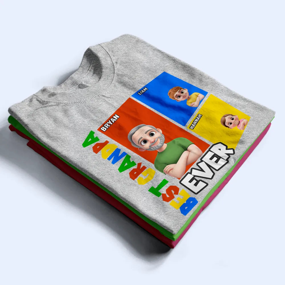 Gift For Father,Gift For Grandpa,Non-Eng,Confident - Best Dad Ever Basic Color Arcade Theme - Personalized T Shirt