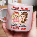 Gift For Bestie, Gift For Women, Top Market, Happy - Bestie You Are Stuck With Me Forever - Personalized Marble Mug