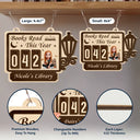 Books Read This Year 3D Effect Reading Girl - Personalized Hanging Tracker Sign