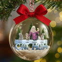 Christmas,Pet Lovers,Cat Lovers,Cat Mom,Cat Dad - Cat Mom Cat Dad - Personalized 3D Acrylic Ball Ornament