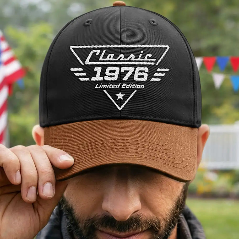 Gift For Father,Gift For Grandpa,Gift For Men,Non-Eng,Proud - Classic Year Limited Edition - Personalized Embroidered Two Tone Cap