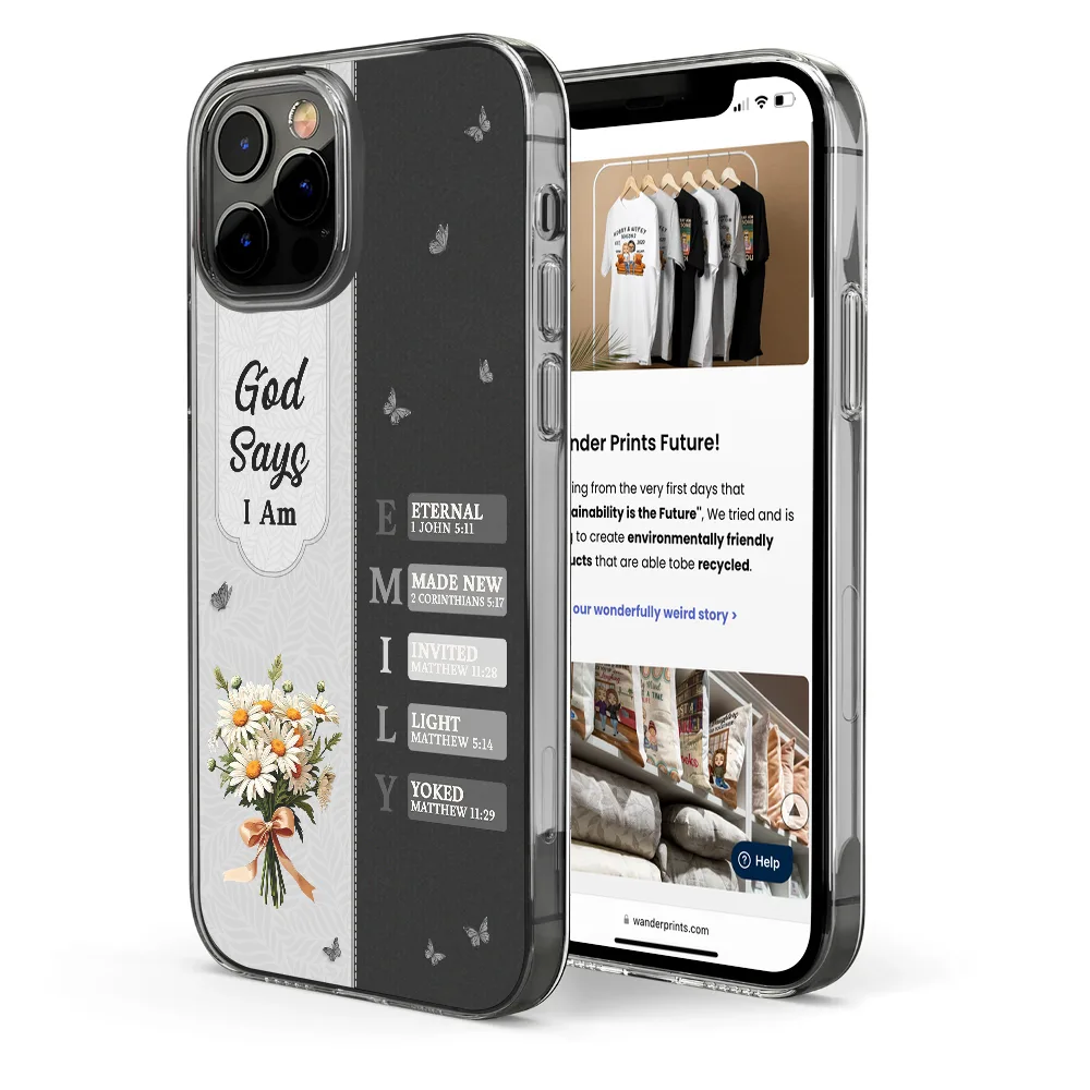 Gift For Wife,Gift For Girlfriend,Gift For Yourself,Gift For Women,Gift For Aunt,Gift For Mother,Gift For Grandma,Gift For Daughter,Gift For Sisters,Gift For Bestie,Happy,Christian,Icon - Created With A Purpose Birth Month Flower - Personalized Clear Phone Case