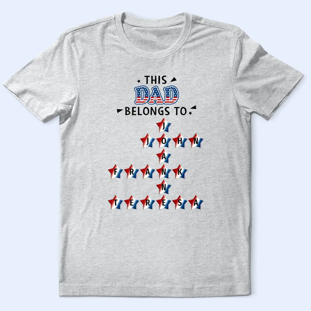 Independence Day, Gift For Grandpa, Adorable, Crossword - Crossword This Grandpa Belongs To Kids - Personalized T Shirt