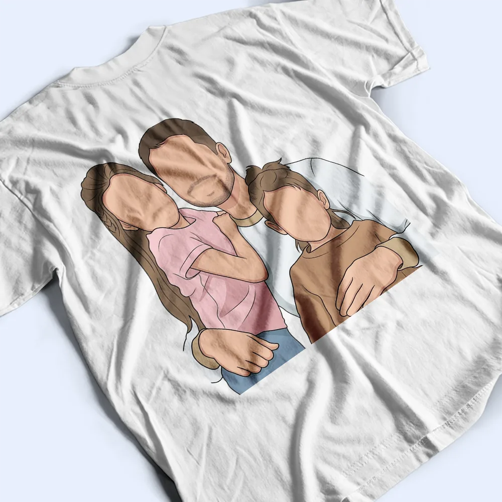 Custom Photo,Gift For Father,Dad - Daughters (Young),Non-Eng,Photo - Faceless Portrait ,Icon,Proud - Custom Photo Faceless Portrait Just A Dad And His Girl - Personalized T Shirt