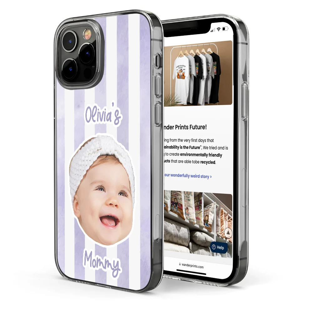 Custom Photo,Gift For Mother,Gift For Grandma,Happy - Custom Photo Baby Face This Mom Grandma Belongs To - Personalized Clear Phone Case