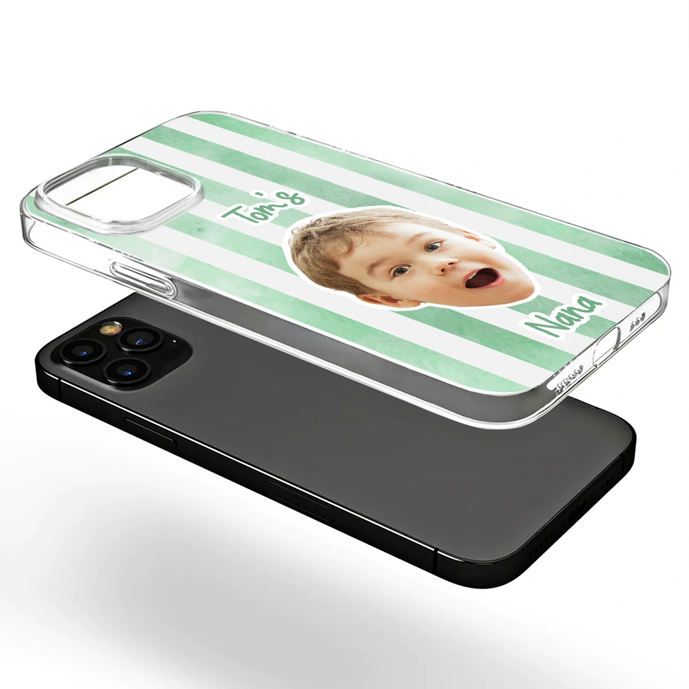 Custom Photo,Gift For Mother,Gift For Grandma,Happy - Custom Photo Baby Face This Mom Grandma Belongs To - Personalized Clear Phone Case