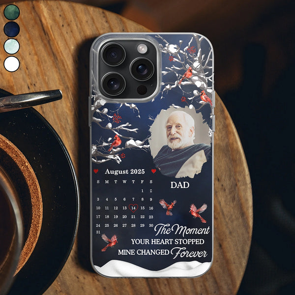 Memorial,Family,Sad - Custom Photo Calendar Memorial My Heart Changed Forever - Personalized Clear Phone Case